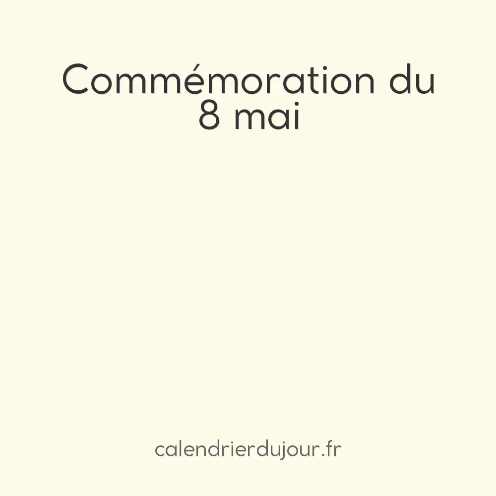 Commémoration du 8 mai