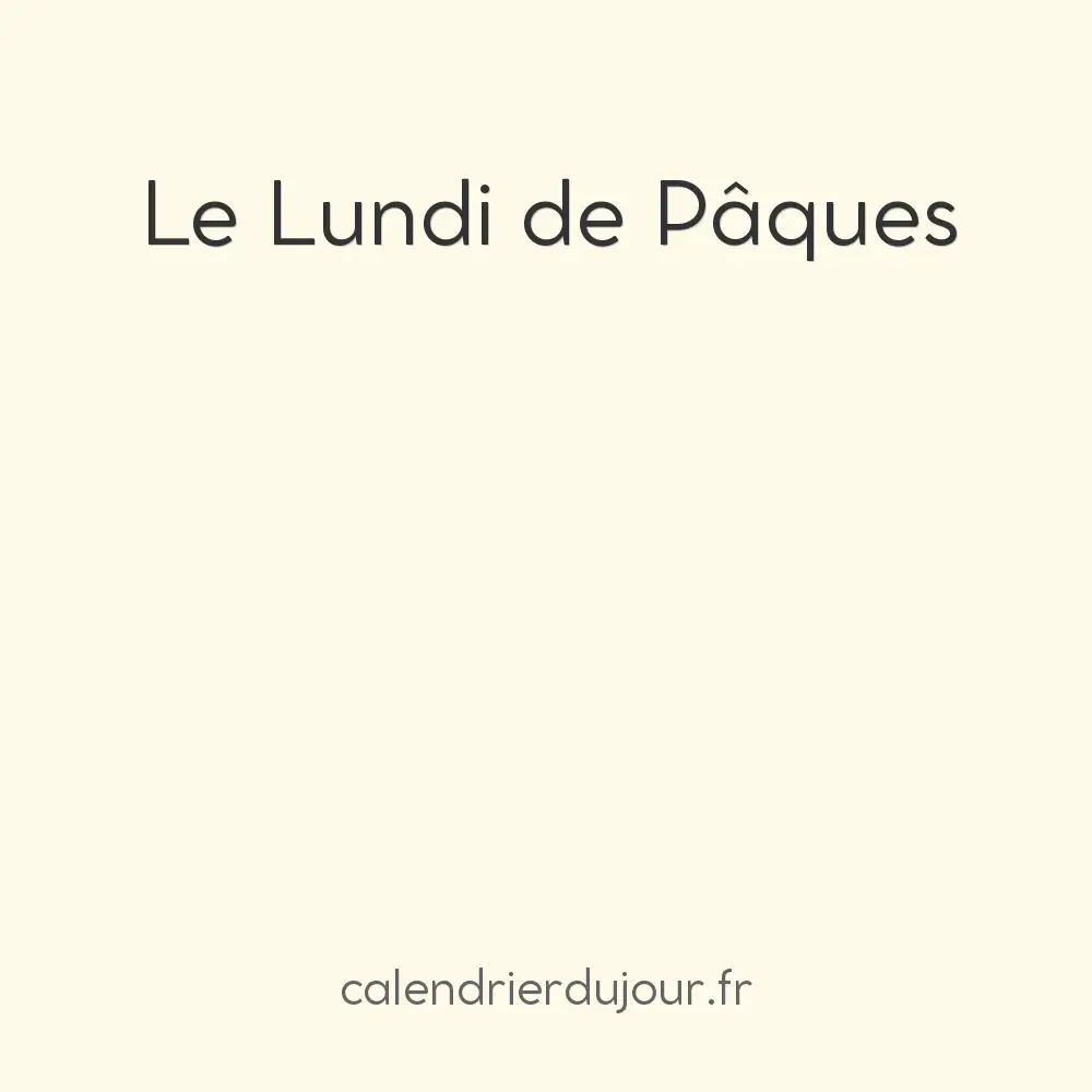 Le Lundi de Pâques