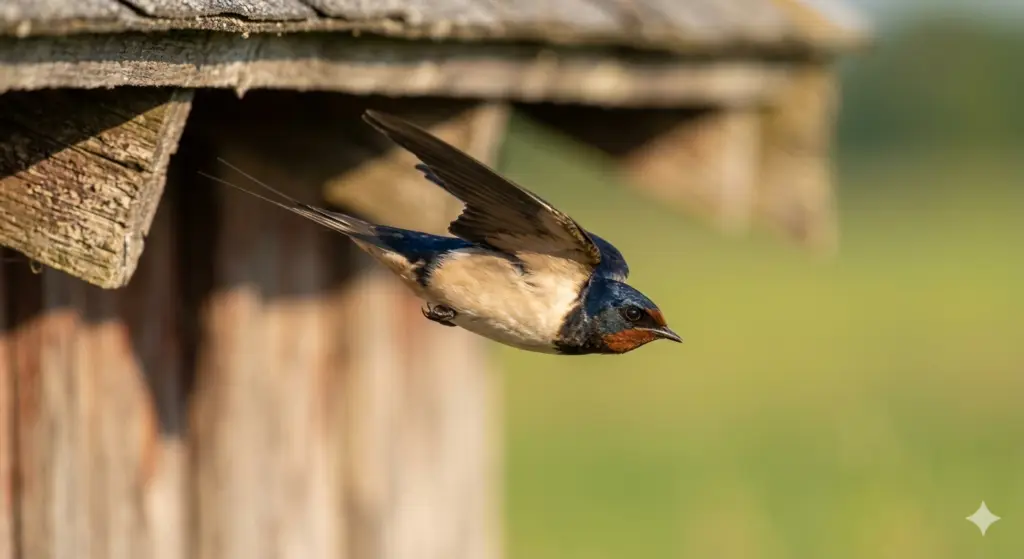 Hirondelle Rustique En Vol